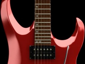 electric guitar with amplifier  cable 3D Model