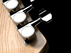 electric guitar with amplifier  cable 3D Model
