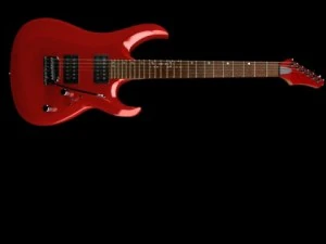 electric guitar with amplifier  cable 3D Model