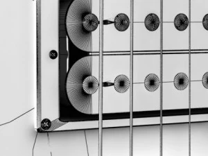 electric guitar with amplifier  cable 3D Model