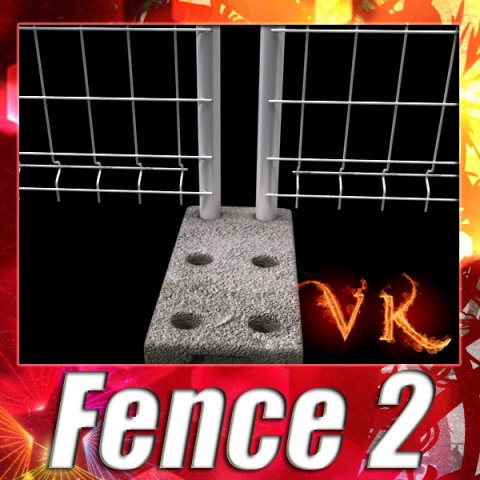 fence 02  high detailed 3D 模型 .c4d .max .obj .3ds .fbx .stl .blend 