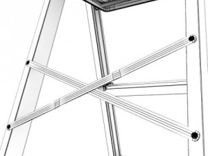 step ladder high detail 3D Model