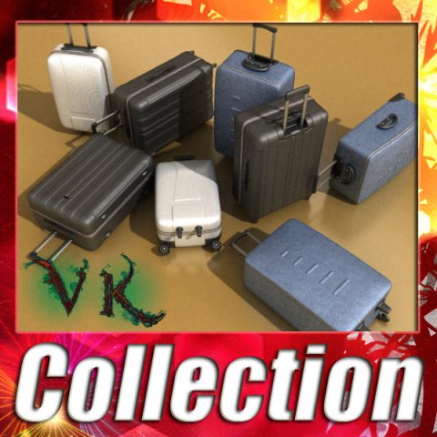 suitcase collection high detail 3Dモデル .c4d .max .obj .3ds .fbx .stl .blend 