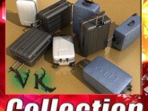 suitcase collection high detail 3D Model