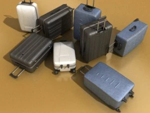 suitcase collection high detail 3D Model