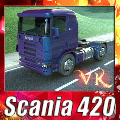 truck scania 420 high detail 3D मॉडल .c4d .max .obj .3ds .fbx .stl .blend 