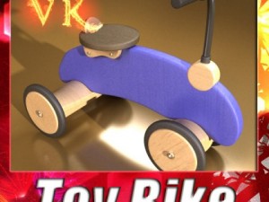 wooden riding toy bike Modelo 3D