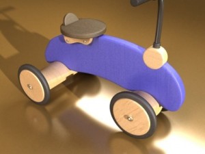 wooden riding toy bike Model 3D