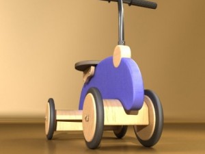 wooden riding toy bike Model 3D