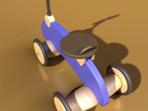 wooden riding toy bike Model 3D