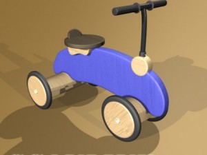 wooden riding toy bike Model 3D