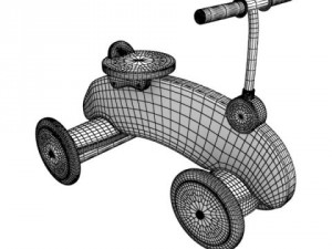 wooden riding toy bike Model 3D