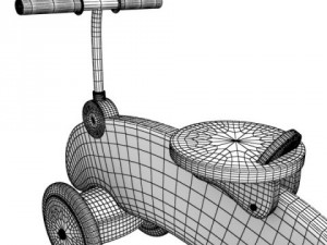 wooden riding toy bike Model 3D