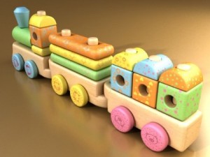 wooden toy train 3Dモデル