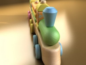wooden toy train 3Dモデル