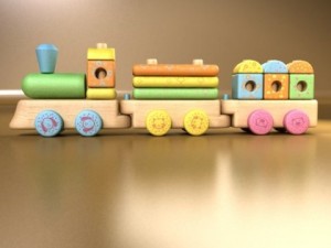 wooden toy train 3Dモデル