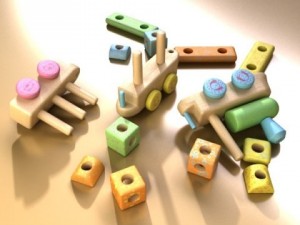 wooden toy train 3Dモデル