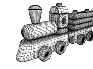 wooden toy train 3D Model