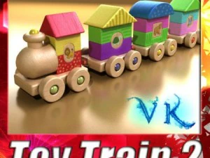 деревянный игрушечный поезд в высоком разрешении 3D Модель