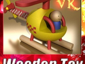 wooden toy helicopter 3D Model
