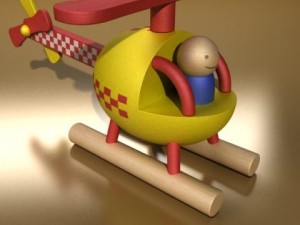 wooden toy helicopter 3Dモデル
