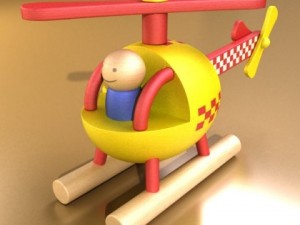 wooden toy helicopter 3Dモデル