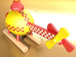 wooden toy helicopter 3Dモデル