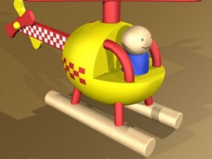 wooden toy helicopter 3Dモデル