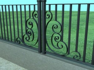 wrought iron fence 01 high res 3D Model