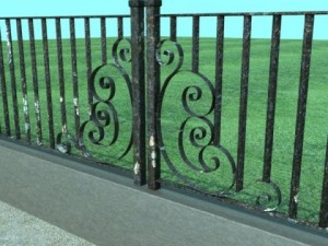 wrought iron fence 01 high res 3D Model