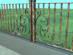 wrought iron fence 01 high res 3D Model
