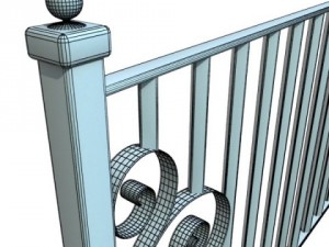wrought iron fence 01 high res 3D Model