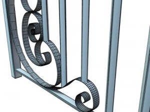 wrought iron fence 01 high res 3D Model
