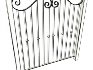 wrought iron fence 02 Modello 3D