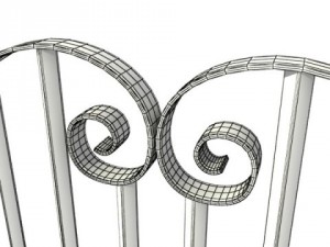 wrought iron fence 02 Modello 3D