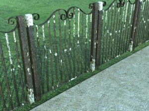 wrought iron fence 02 Modello 3D