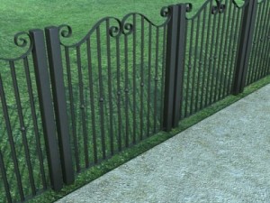 wrought iron fence 02 Modello 3D
