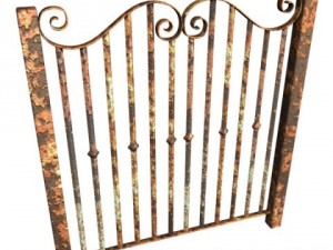 wrought iron fence 02 Modello 3D