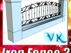 wrought iron fence 03 high res 3D Model