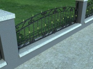 wrought iron fence 03 high res Model 3D