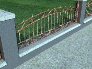 wrought iron fence 03 high res Model 3D