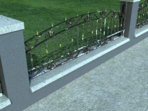 wrought iron fence 03 high res Model 3D