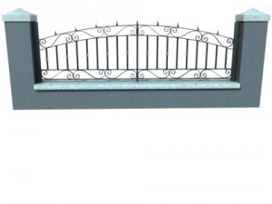 wrought iron fence 03 high res Model 3D