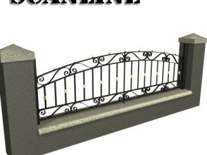 wrought iron fence 03 high res Model 3D
