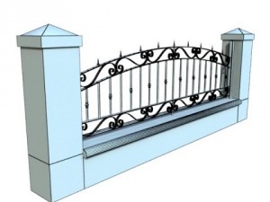 wrought iron fence 03 high res Model 3D