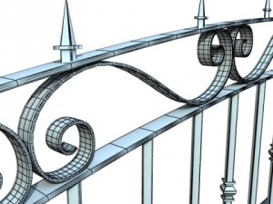 wrought iron fence 03 high res Model 3D