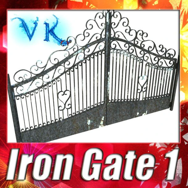 wrought iron gate 01 3D Model .c4d .max .obj .3ds .fbx .stl .blend 