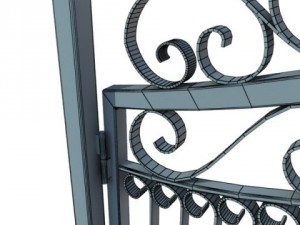 wrought iron gate 01 Modelo 3D