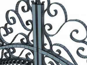 wrought iron gate 01 Modelo 3D