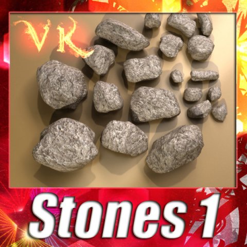 stones 01 3D 模型 .c4d .max .obj .3ds .fbx .stl .blend 